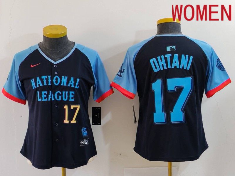 Women Los Angeles Dodgers #17 Ohtani Blue All star 2024 Nike MLB Jersey style 8013->women mlb jersey->Women Jersey